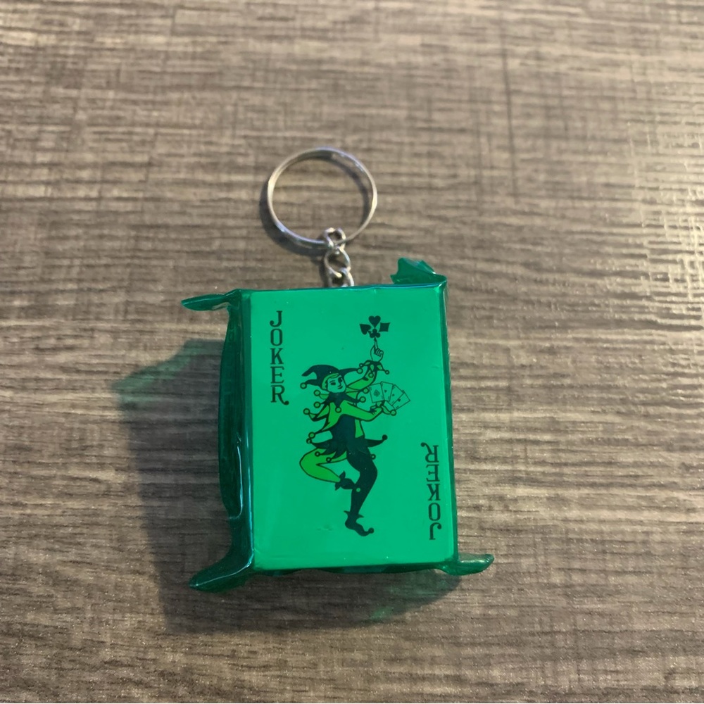 Green Mini Playing Cards with Keychain